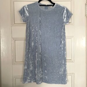Crewcuts size 10 light blue crushed velvet shift dress
